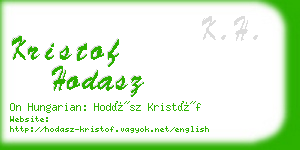 kristof hodasz business card